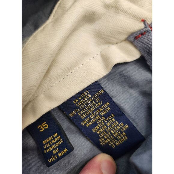 Polo Ralph Lauren mens Cargo Canvas Utility shorts 35x10 cotton Pockets Gray - Picture 8 of 8